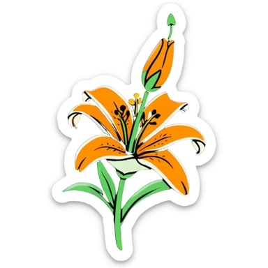 colorful tiger lily flower sticker