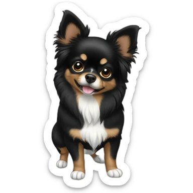 Chiwawa black Longhair sticker