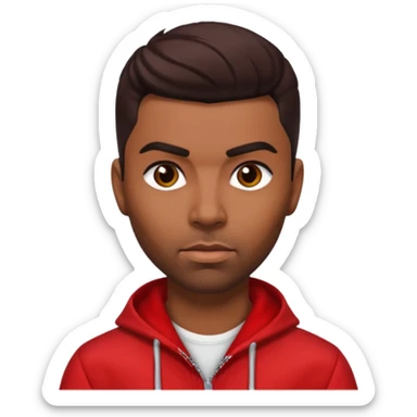 Ginuwine with dark brown hair, red outfit sticker