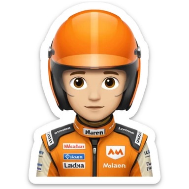 Lando Norris in mclaren race outfit sticker