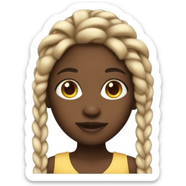 Black pretty girl with braids sticker
