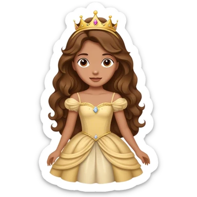 person as princess brown wavy hair long sticker
