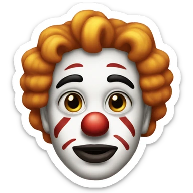 A normal emoji make up himself to a clown sticker