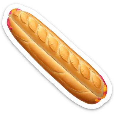 baguette bread object icon, crispy golden crust, detailed bread texture, 3D cartoon, mobile game icon style, centered, soft shadow, clean background, no text, no watermark
 sticker