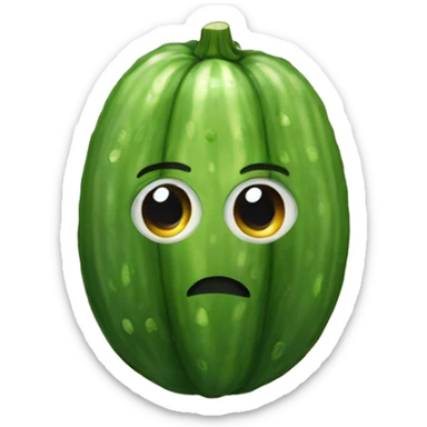 Emoji cucumber eyes sticker