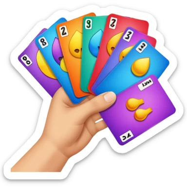 Trading cards in a hand sticker