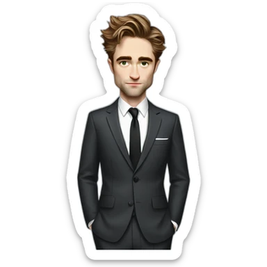 robert-pattinson cartoon wearing suit sticker