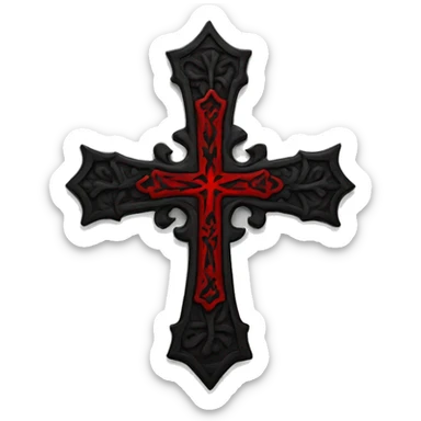 gothic cross red and black sticker