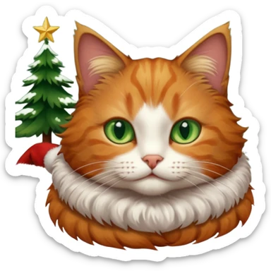 Christmas cat in aesthetic home sticker