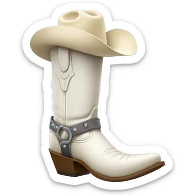 white cowboy boot sticker