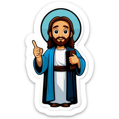 Jesus holds a sign that say RIGHT BRO sticker