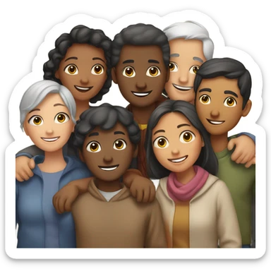 people hugging sticker