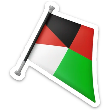 un drapeau tricolore vert, rouge et noir avec un triangle jaune sur la gauche. sticker