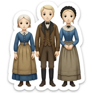 сгенерируй фото бедных семей 1850 года sticker