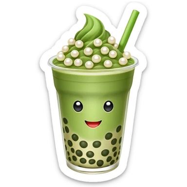 Matcha boba tea emoji sticker