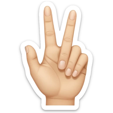 a closed hand with the index finger and middle finger pointing sticker