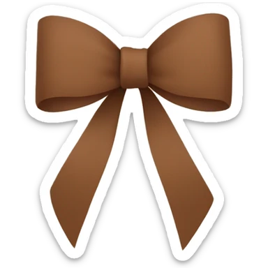 brown minimalist bow/ribbon sticker