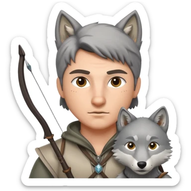 un archer avec un loup sticker
