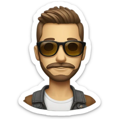 cool hipster dude sticker