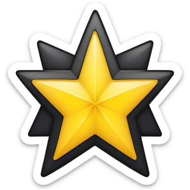 Half black half yellow star split in half down the middle sticker