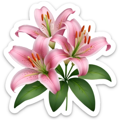 Lilies flower pink sticker