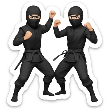 two white men in ninja outfits sticker