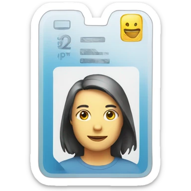 shiny id card sticker