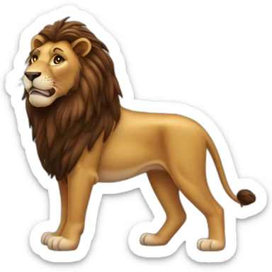 Lion crinière brune en queue de cheval  sticker