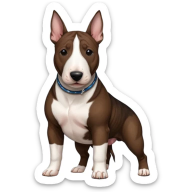 brindle english bull terrier dark brown sticker