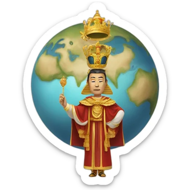 emperor floating above the world sticker