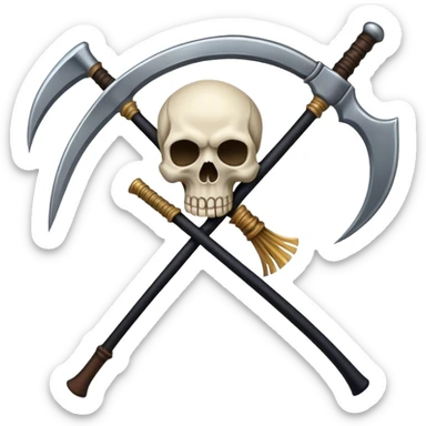 emblem of death with skull and scythe sticker