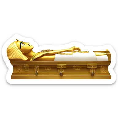 gold Pharaoh  in coffin, full body  sticker