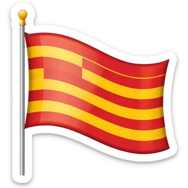  emoji of flag which includes 50% yellow strip top nd bottom 50%red flag like ukraine flag sticker