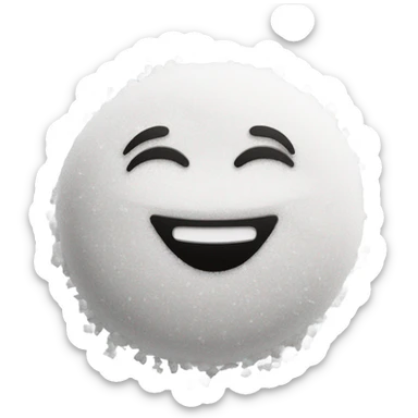 Happy emoji smelling a pile of salt sticker