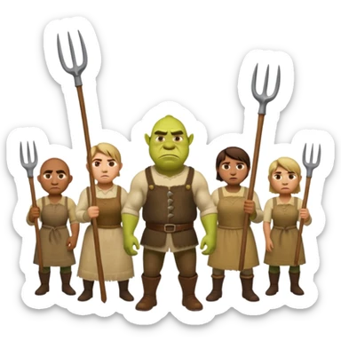 les villagois dans shrek avec des fourches sticker