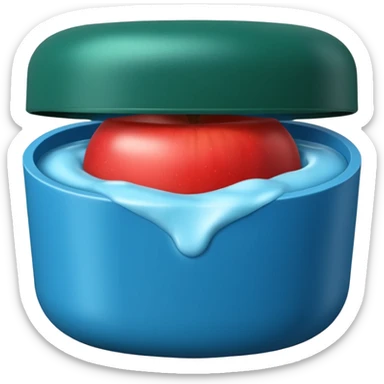 make an apple style emoji of Vicks Vaporub - it should have a dark green lid and a blue tub sticker