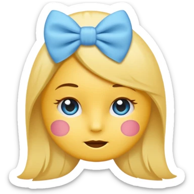 Mache einen coquette emoji ne babyblaue schleife ohne Gesicht  sticker
