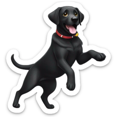 perro labrador negro bailando sticker