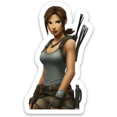 lara croft sticker