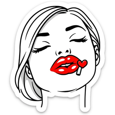 glamorous lips blowing a kiss sticker