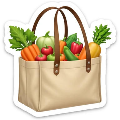 cartoon market bag sticker