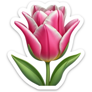 Una oveja linda con un tulipán rosa sticker