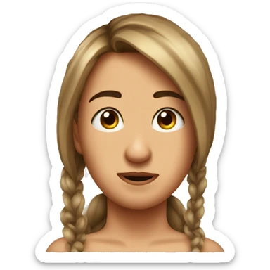 Side eye while tucking hair behind ear sticker