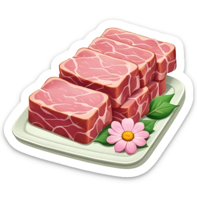 van gogh style pink SPAM  meat flowers landscape sticker