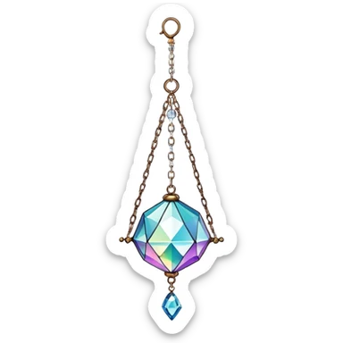 Hanging chained suncatcher with crystal gemstones  sticker
