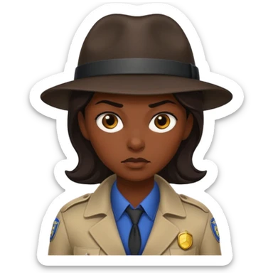 dark skin female detective sticker