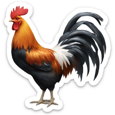 Rooster standing on one leg sticker