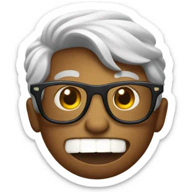Emoji with glasses and tongue sticking out sticker