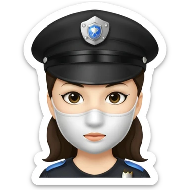 thief with police hat, thief mask, thief black dress. sticker
