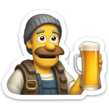 homer buvant une bière sticker